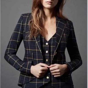 Dress up any outfit with this classic windowpane fitted jacket by Smythe.
